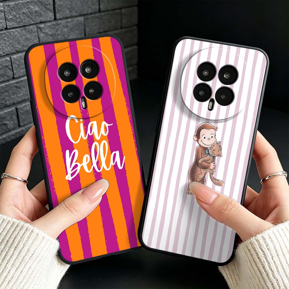 Phone Cases Orange - Cover Morbida Nera a Righe Arancioni