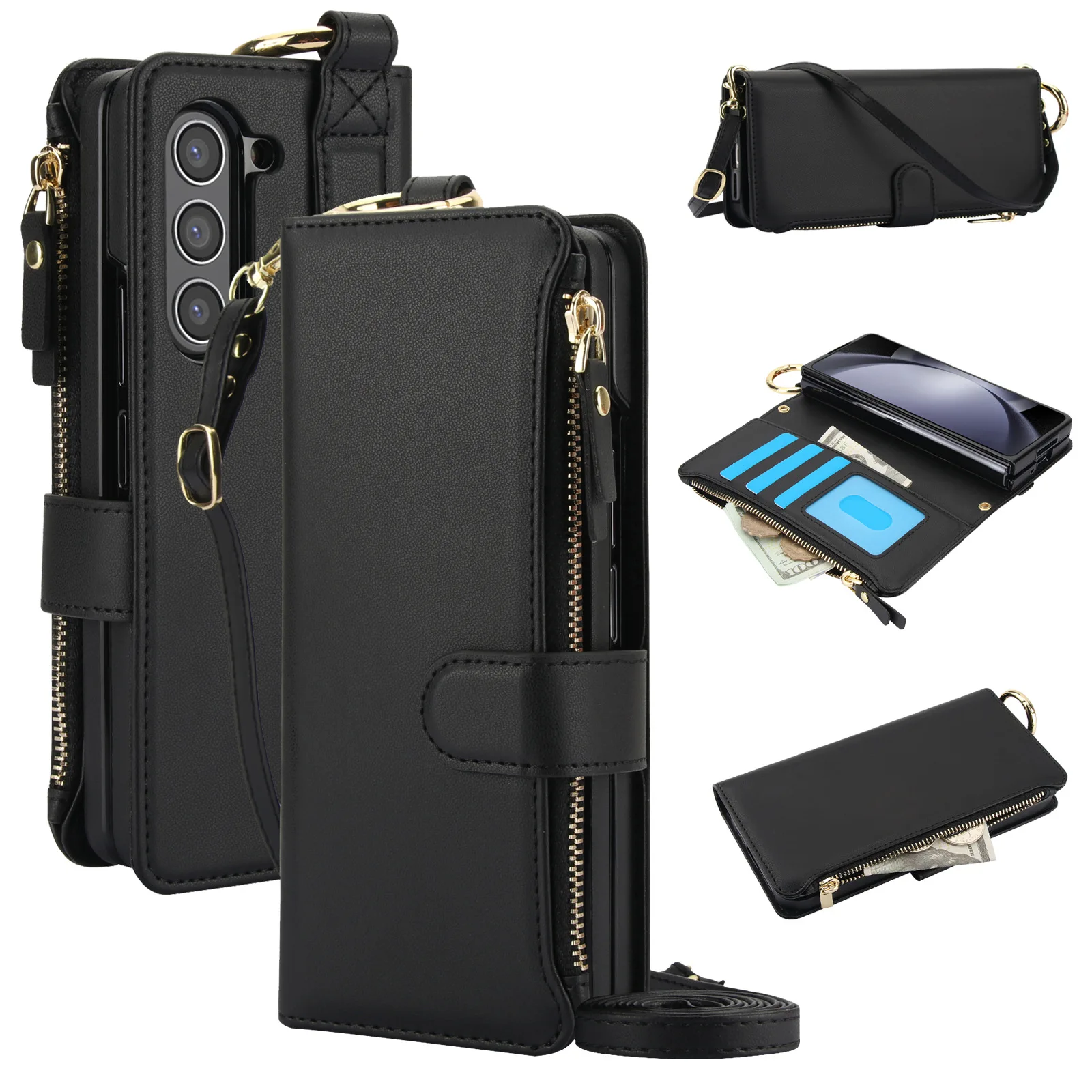 Phone Cases Z Fold 6 - Custodia per telefono in pelle con