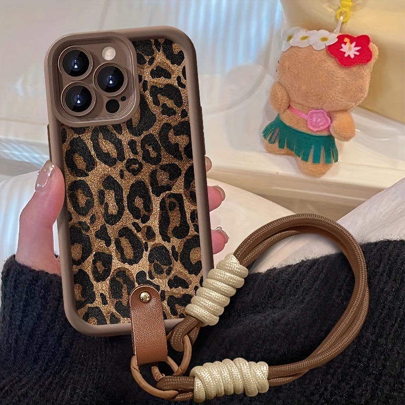 Phone Cases With Loop - Custodia per telefono con stampa leopardata