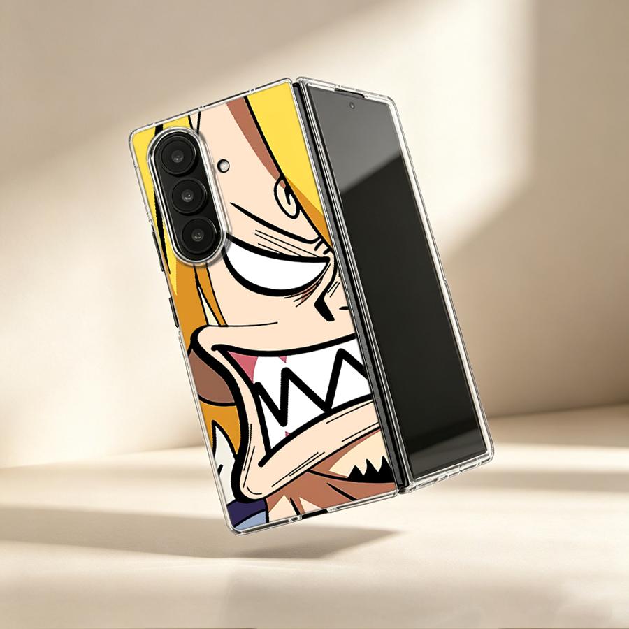 Phone Cases Z Fold 6 - Cover Trasparente Morbida Angry Sanji Anime