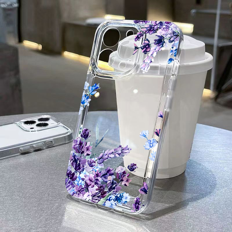 Phone Cases Purple - Custodia per telefono con motivo floreale